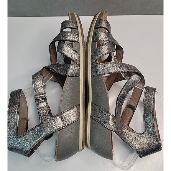 Dansko Veruca Strappy Wedge Sandal Graphite Leather Women's US 10.5-11 EU 41 - Picture 10 of 13